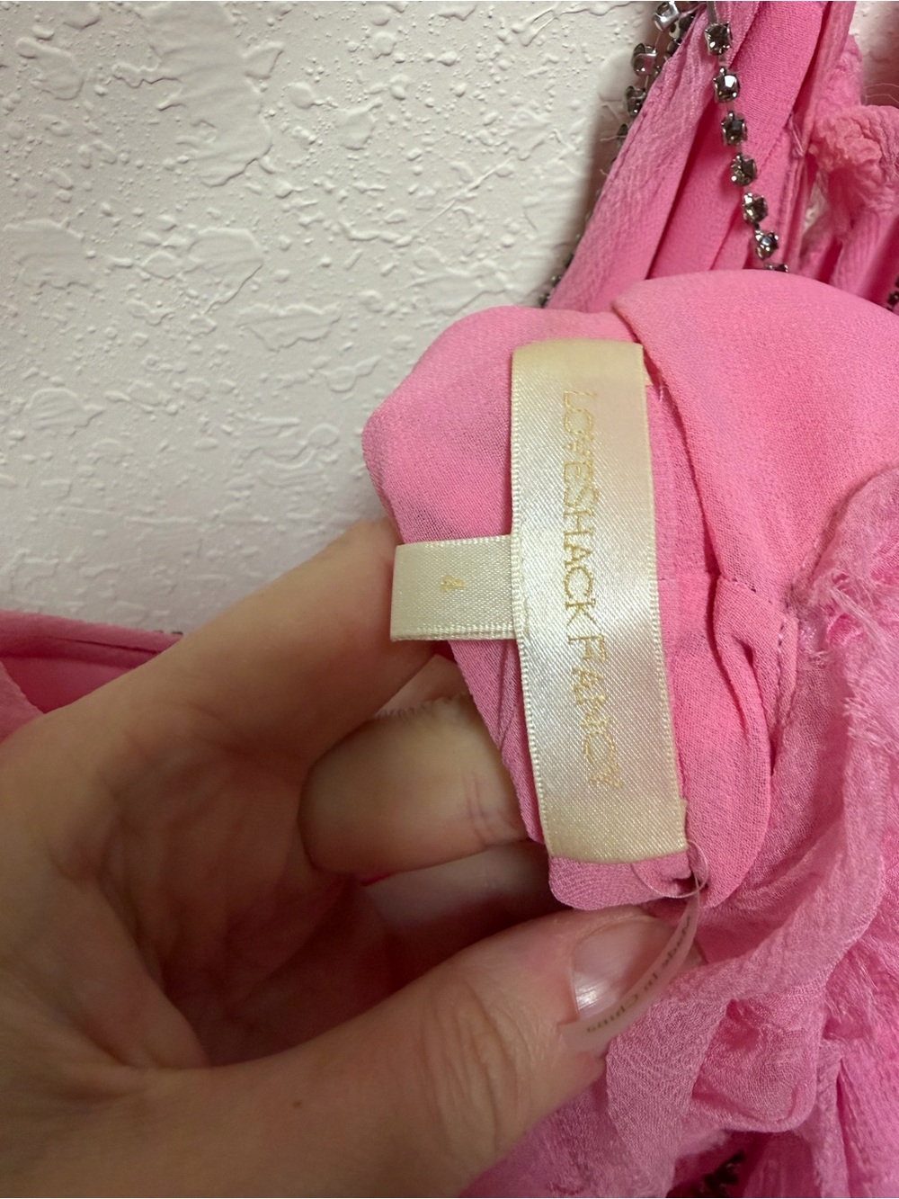 LoveShackFancy Pink Ruffled Bubble-Hem Mini Dress - Picture 2 of 4